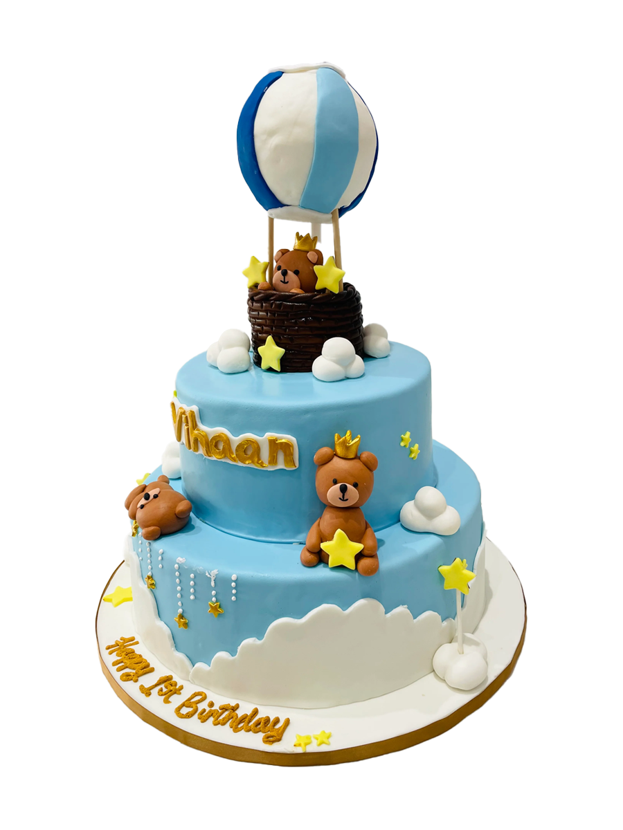 Hot Air Balloon Tiered Fondant Cake