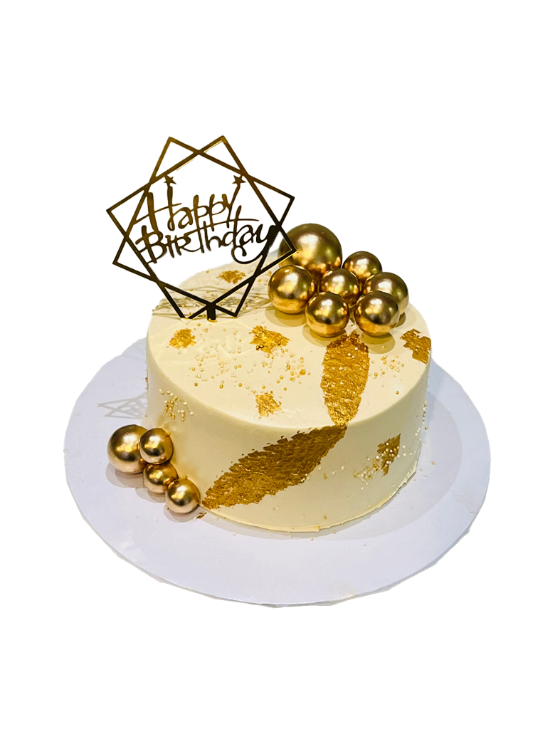 Ivory And Gold Cream Cake