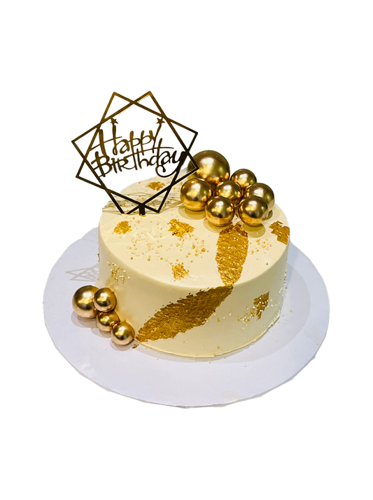Ivory And Gold Cream Cake