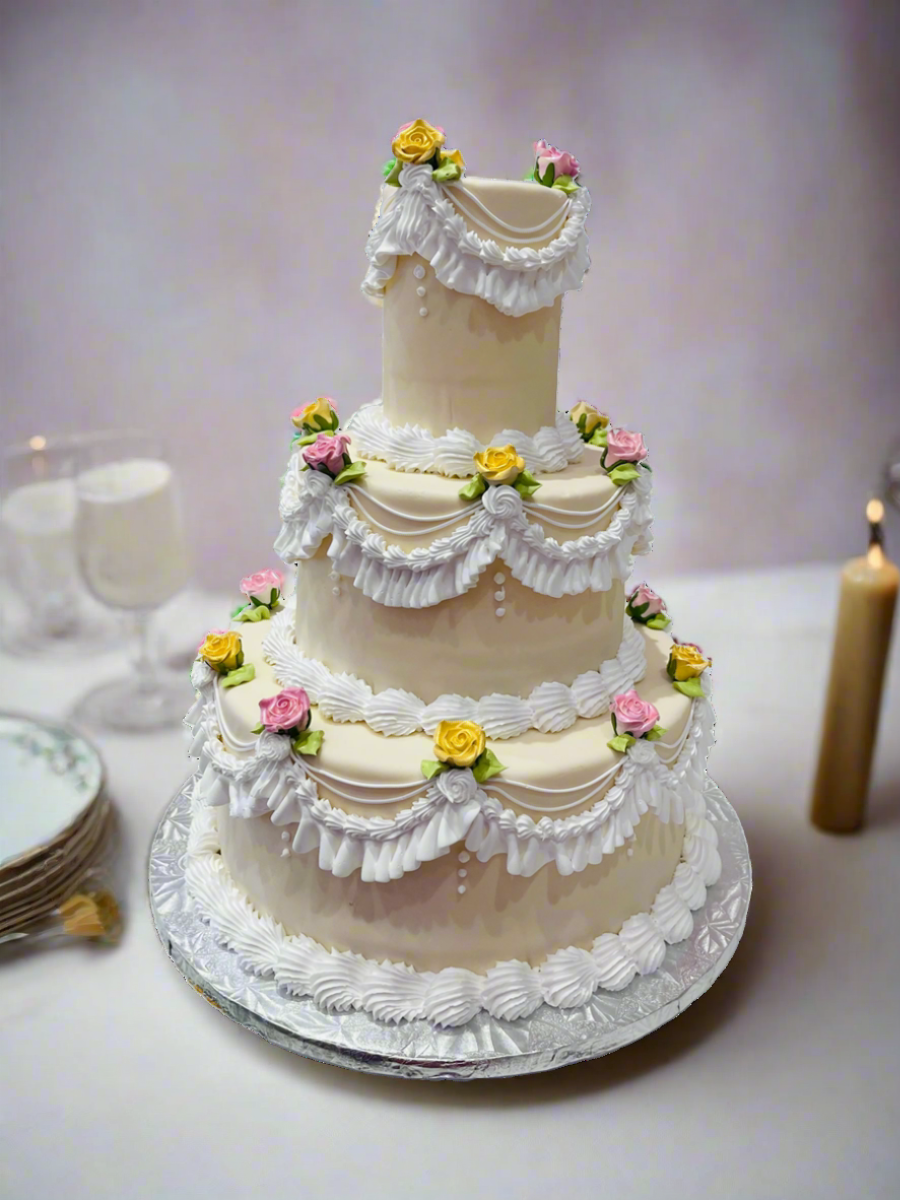 Ivory Vintage Tiered Cake