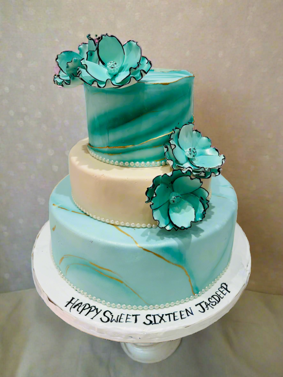 JASDEEP TEAL TIERED CAKE
