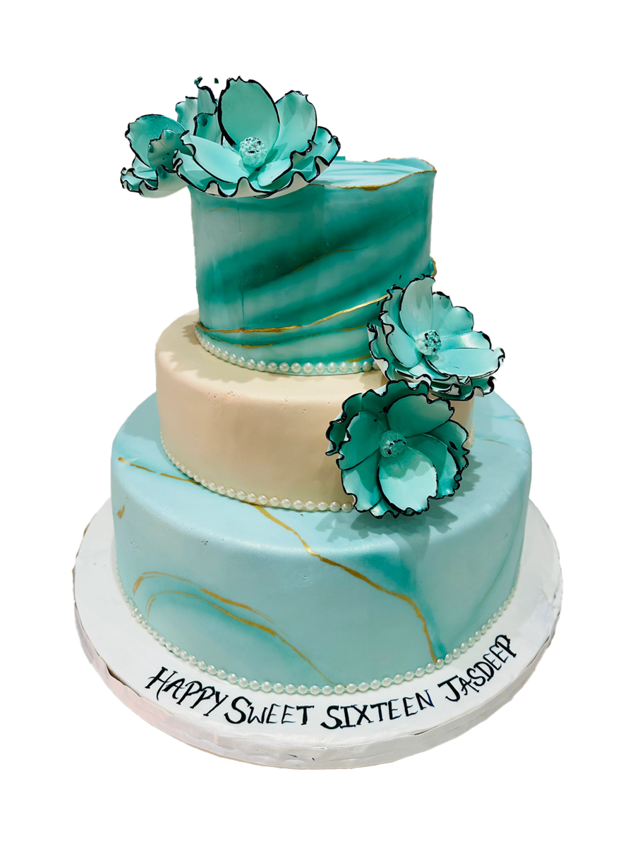 JASDEEP TEAL TIERED CAKE