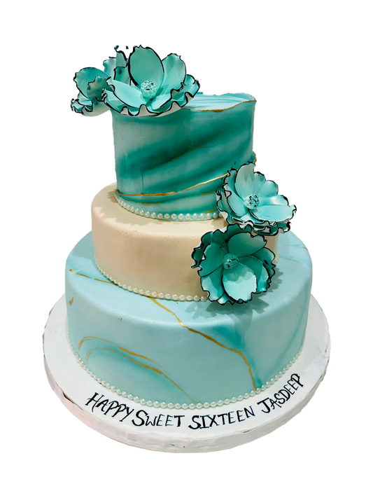 JASDEEP TEAL TIERED CAKE