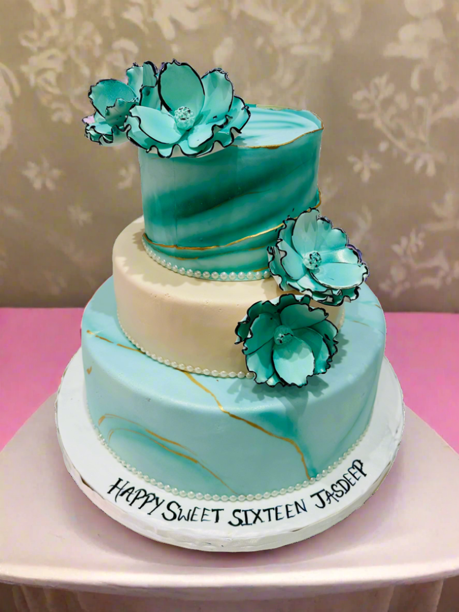 JASDEEP TEAL TIERED CAKE