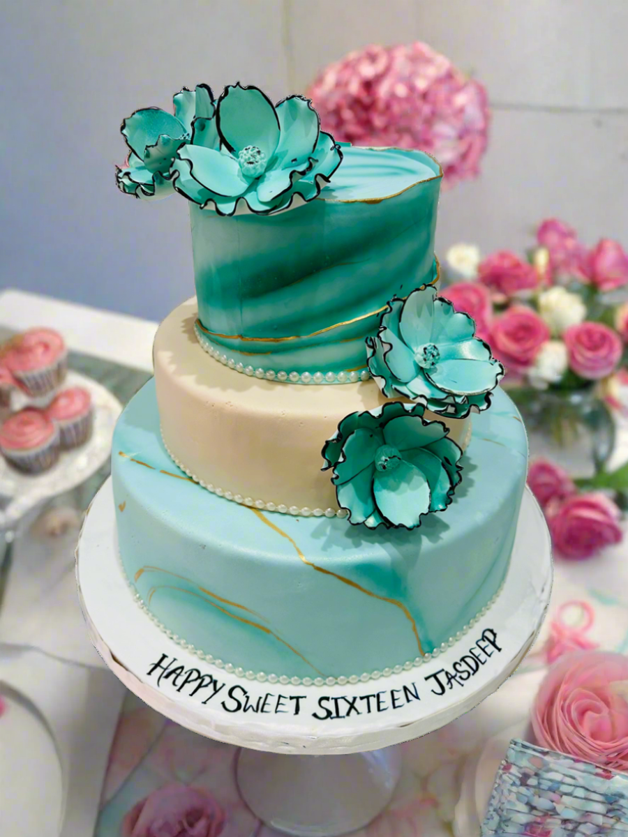 JASDEEP TEAL TIERED CAKE