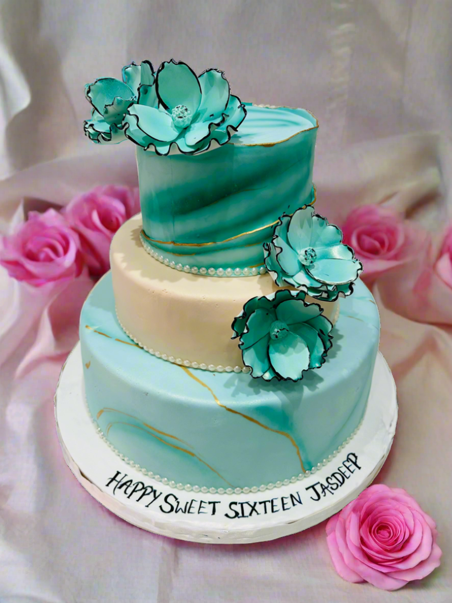 JASDEEP TEAL TIERED CAKE