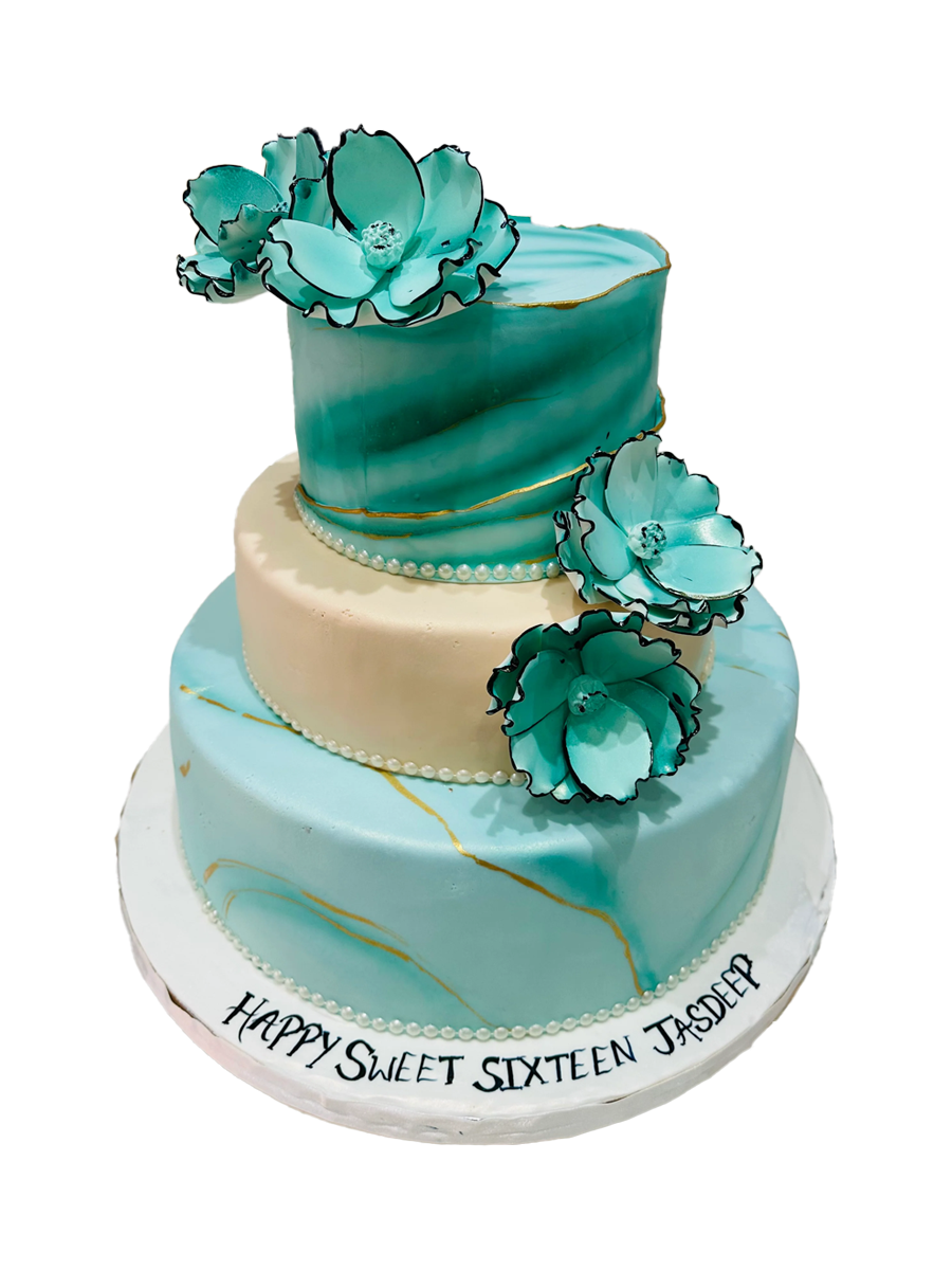 JASDEEP TEAL TIERED CAKE