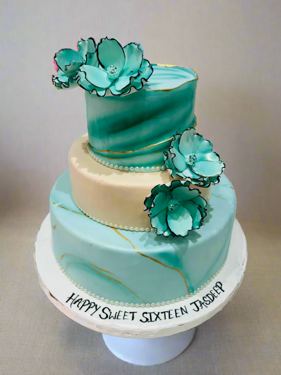 JASDEEP TEAL TIERED CAKE