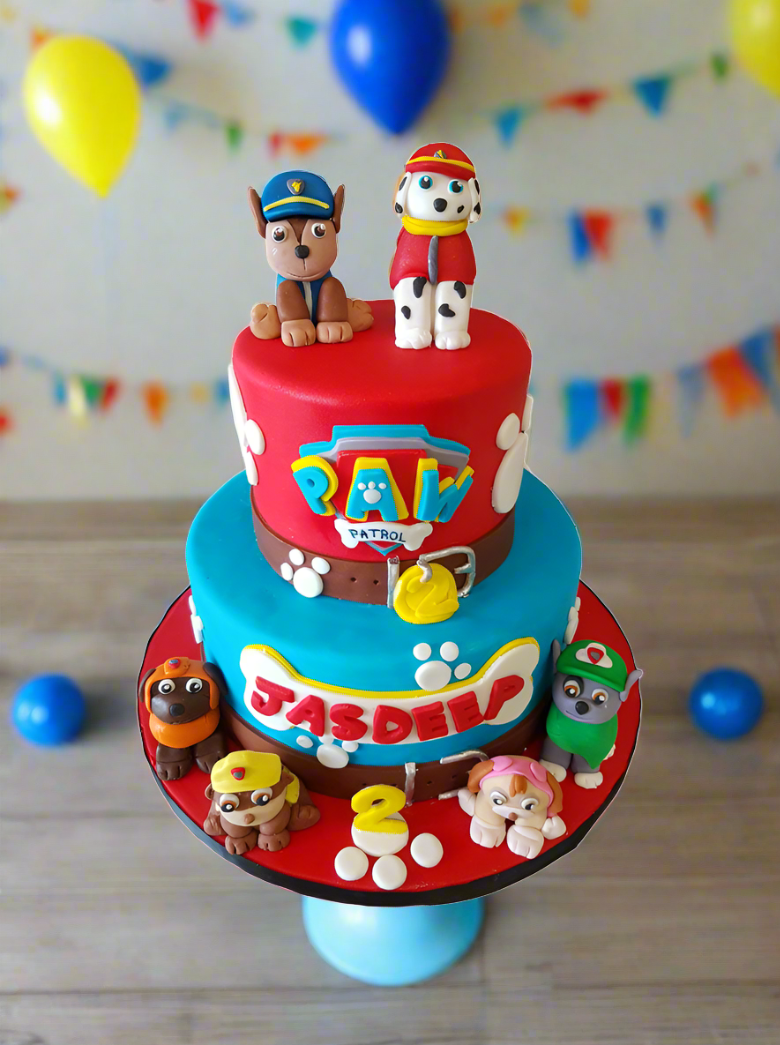 Jasdeep Paw Patrol Fondant Cake