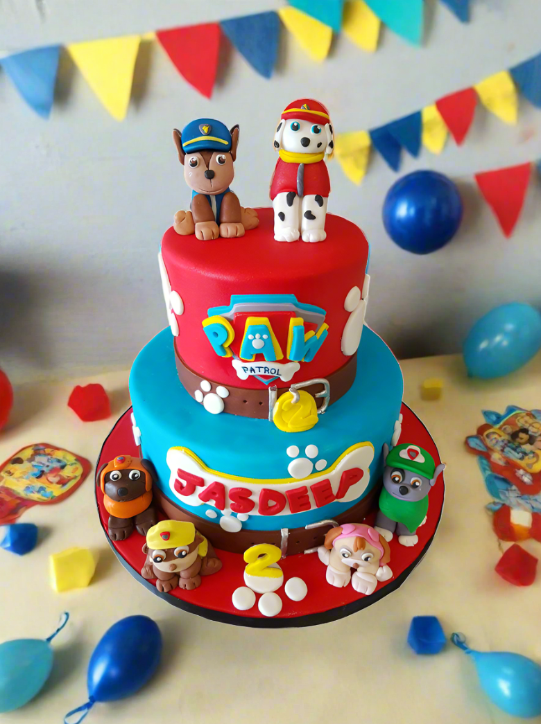 Jasdeep Paw Patrol Fondant Cake
