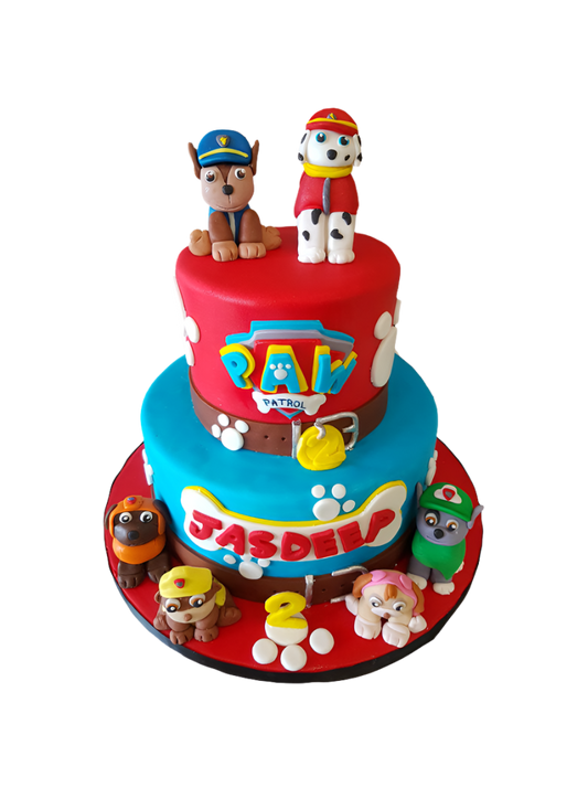 Jasdeep Paw Patrol Fondant Cake