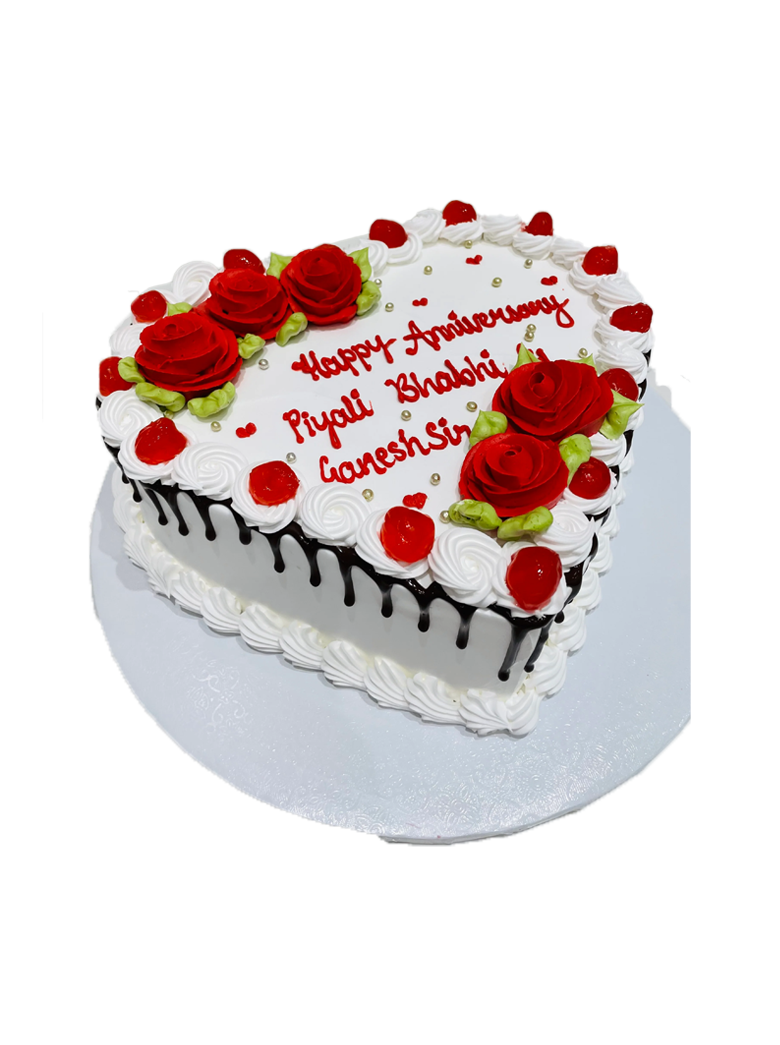 Jass Anniversary Heart Cake