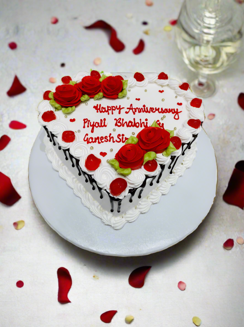 Jass Anniversary Heart Cake