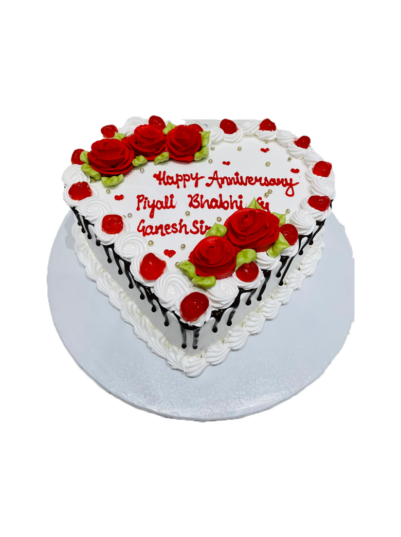 Jass Anniversary Heart Cake