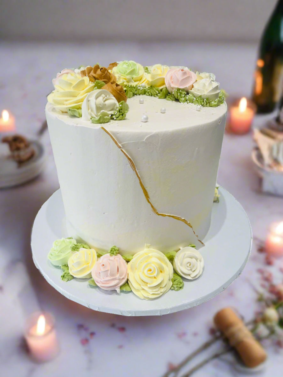 Pastel Shades Cream Cake