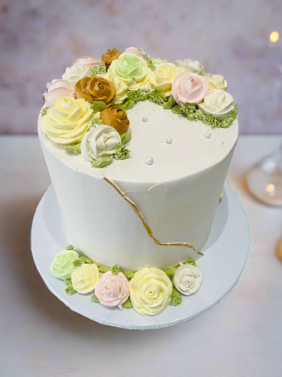Pastel Shades Cream Cake