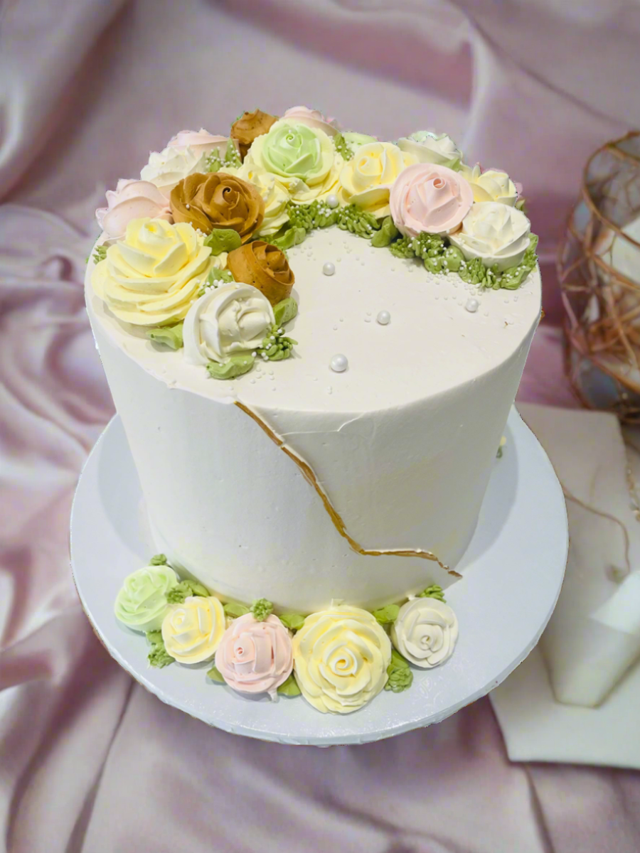 Pastel Shades Cream Cake