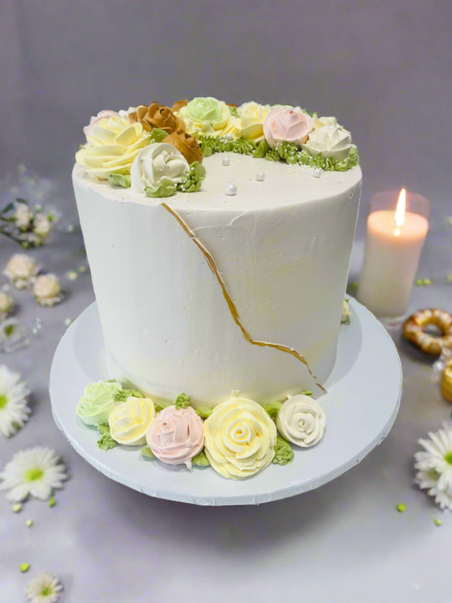 Pastel Shades Cream Cake
