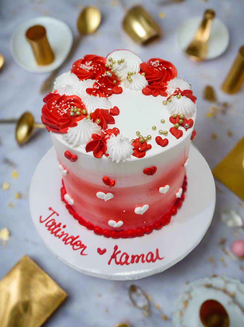 Kamal Red & White Cream Cake