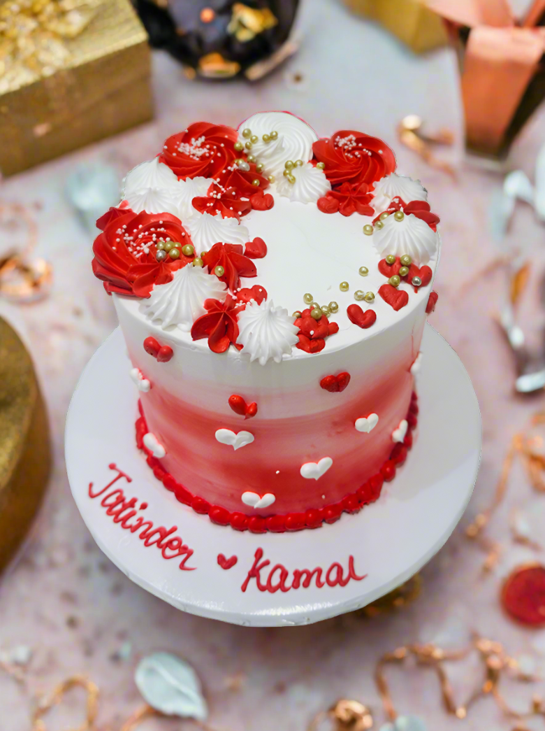 Kamal Red & White Cream Cake