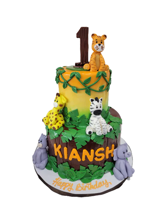 Kiansh Jungle Fondant Cake