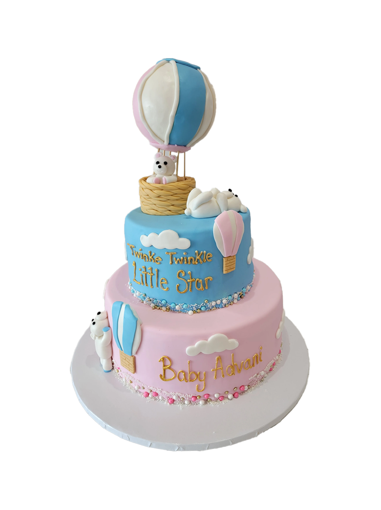Teddy Bear Hot Air Balloon Fondant Cake