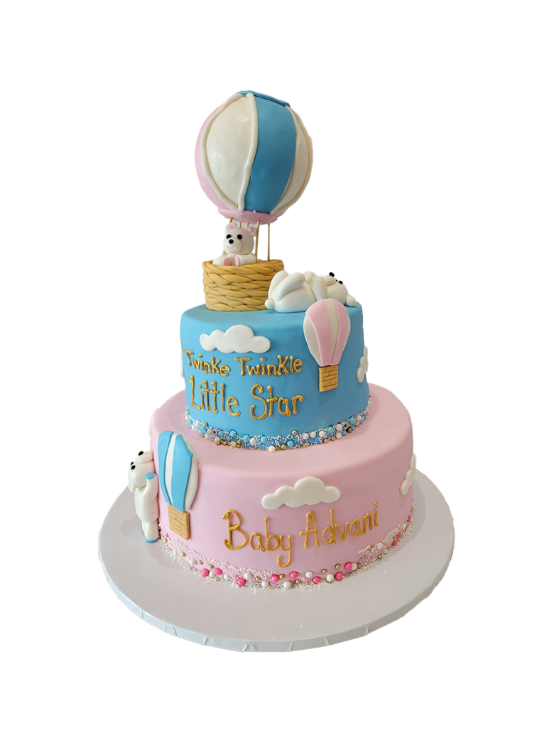Teddy Bear Hot Air Balloon Fondant Cake