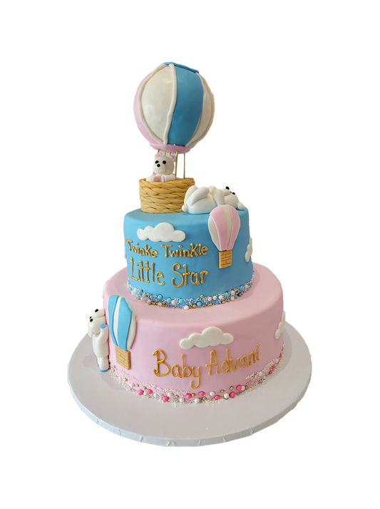 Teddy Bear Hot Air Balloon Fondant Cake