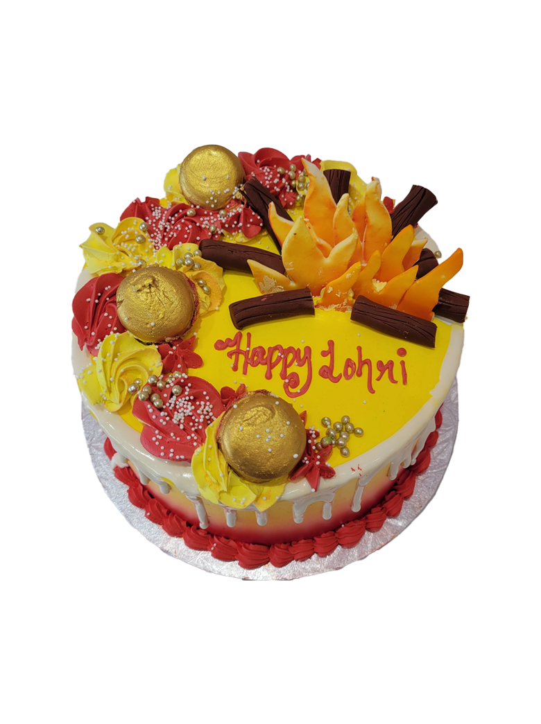 Red And Yellow Lohri Cake