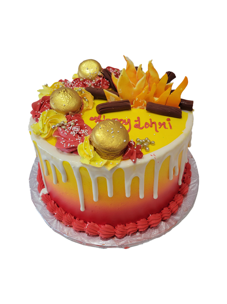 Red And Yellow Lohri Cake