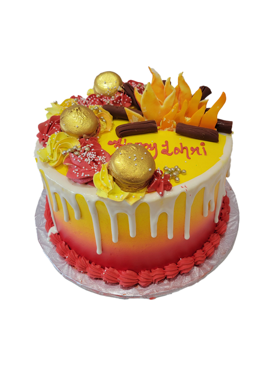 Red And Yellow Lohri Cake