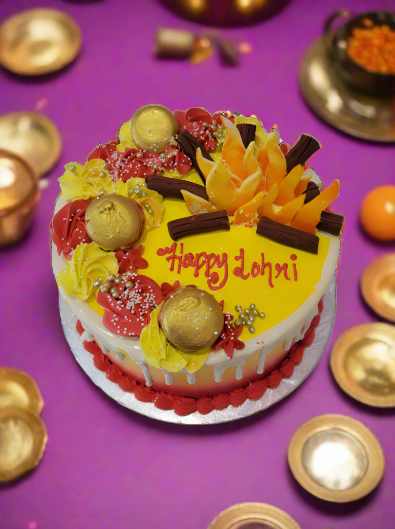 Red And Yellow Lohri Cake