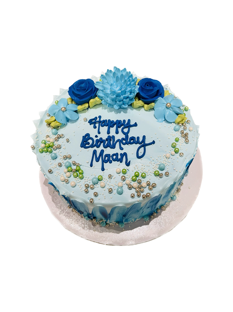 Floral Aqua Beaded Cake