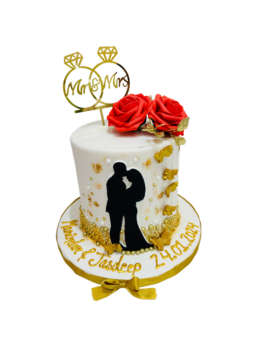 Mr & Mrs Anniversary Fondant Cake