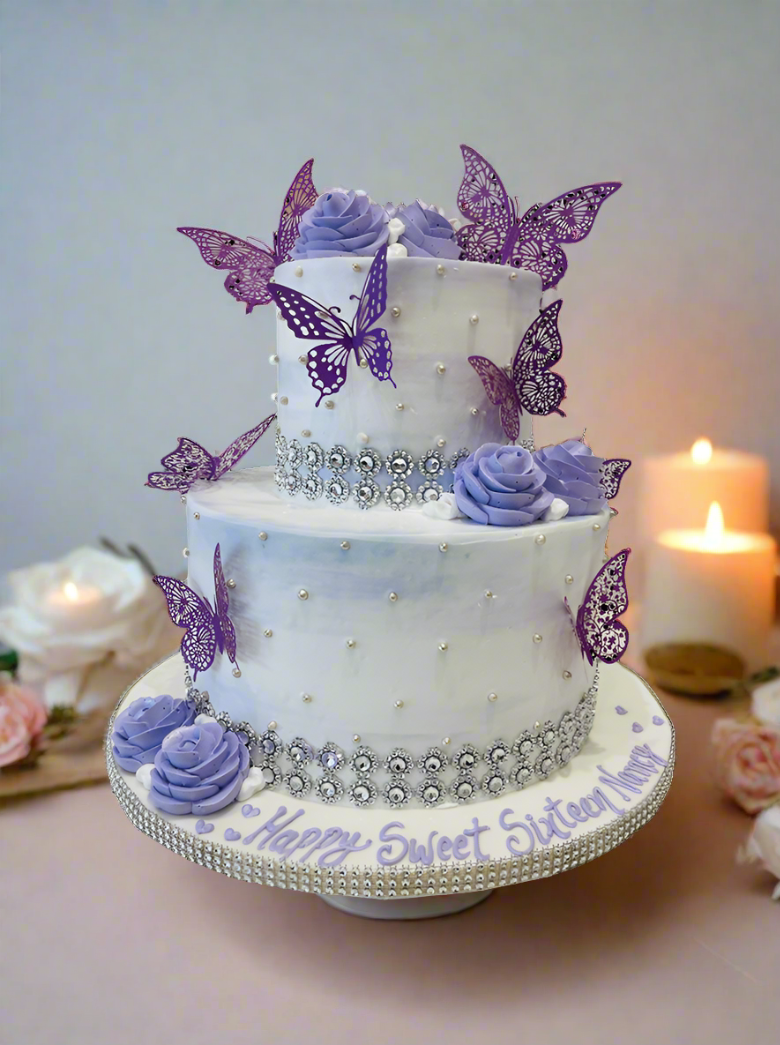 Nancy Butterfly Tiered Cake