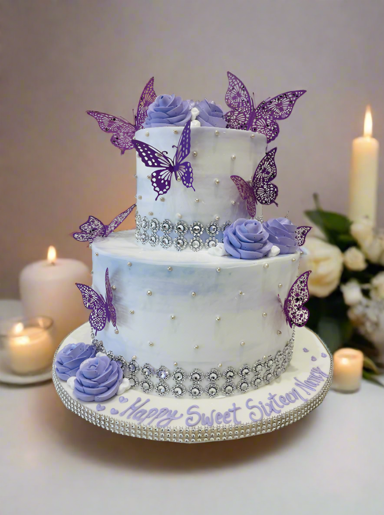Nancy Butterfly Tiered Cake