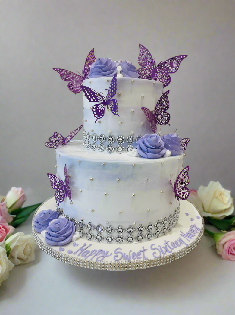 Nancy Butterfly Tiered Cake
