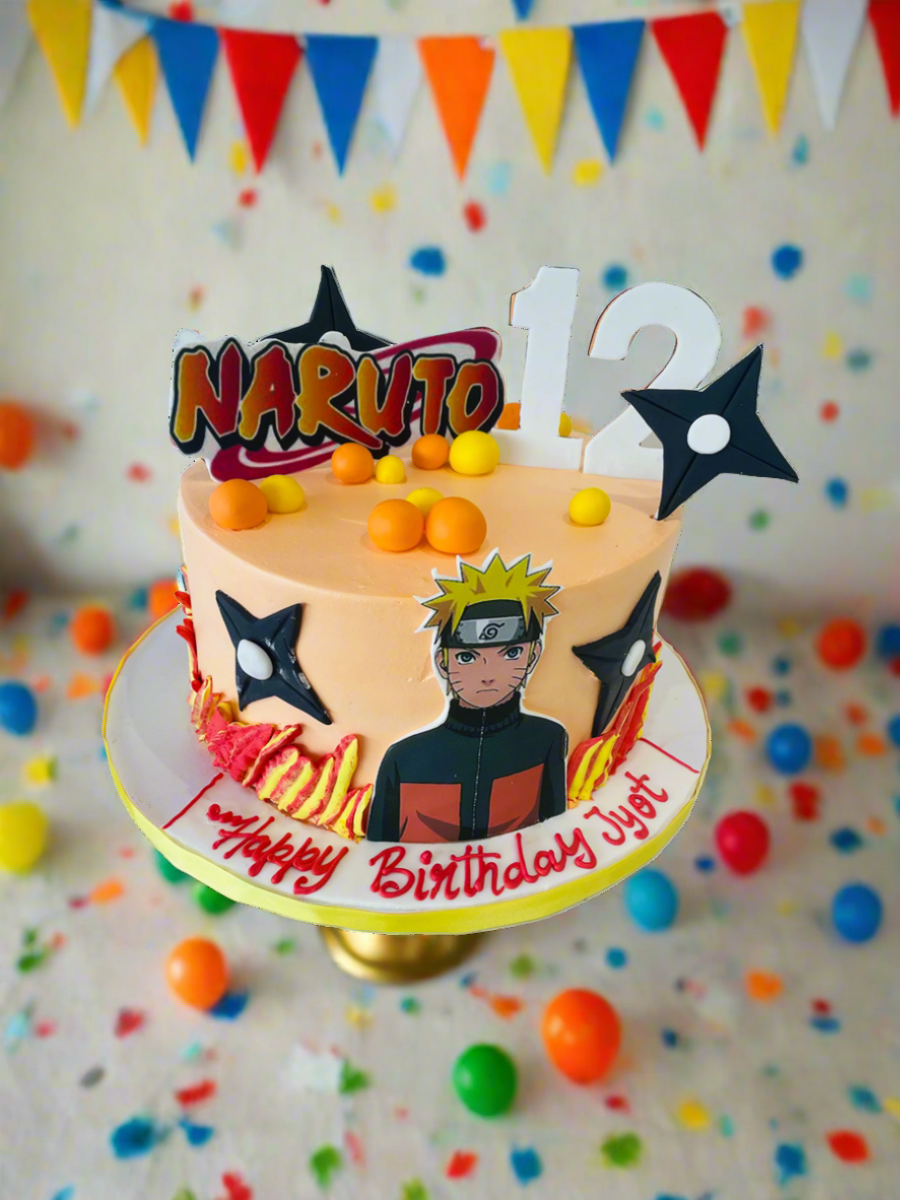 Naruto Cream Birthday Cake