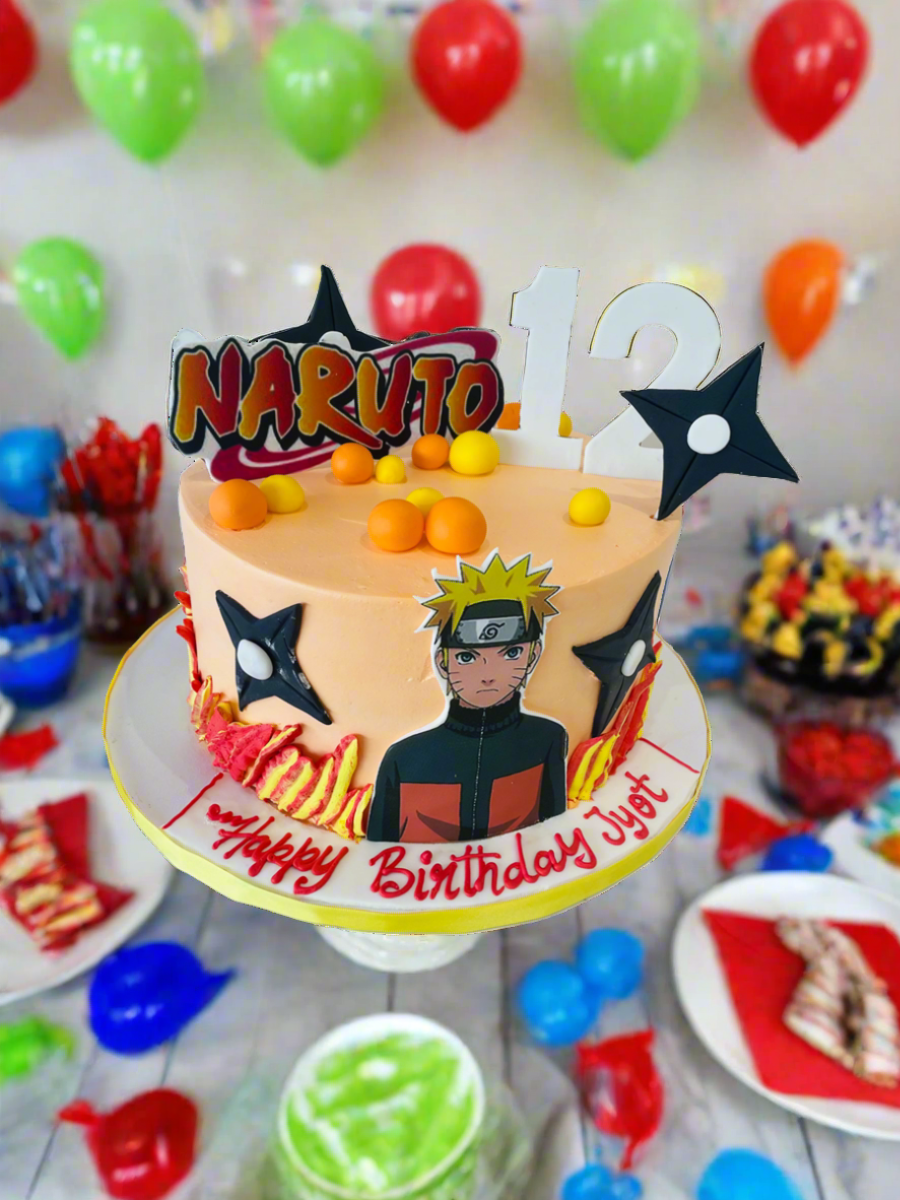 Naruto Cream Birthday Cake
