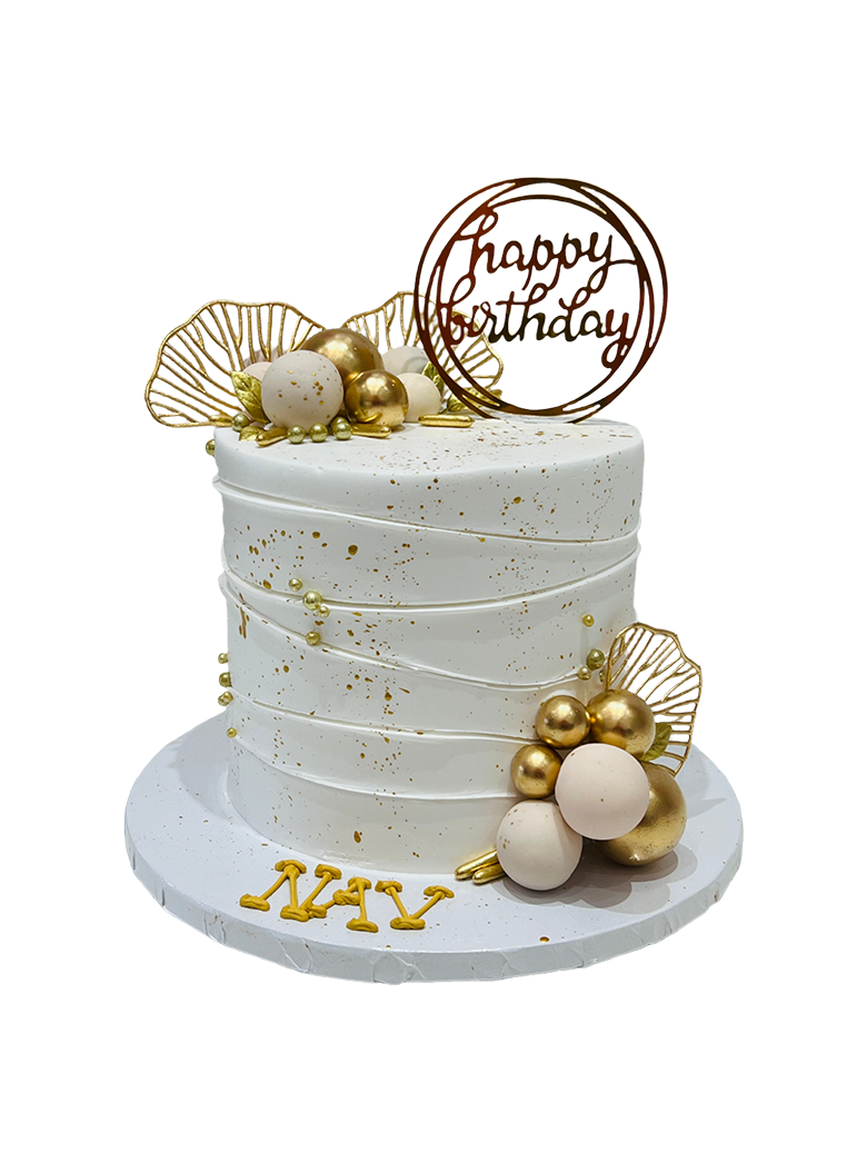 Nav White & Gold Cake