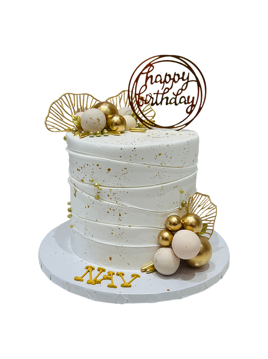 Nav White & Gold Cake