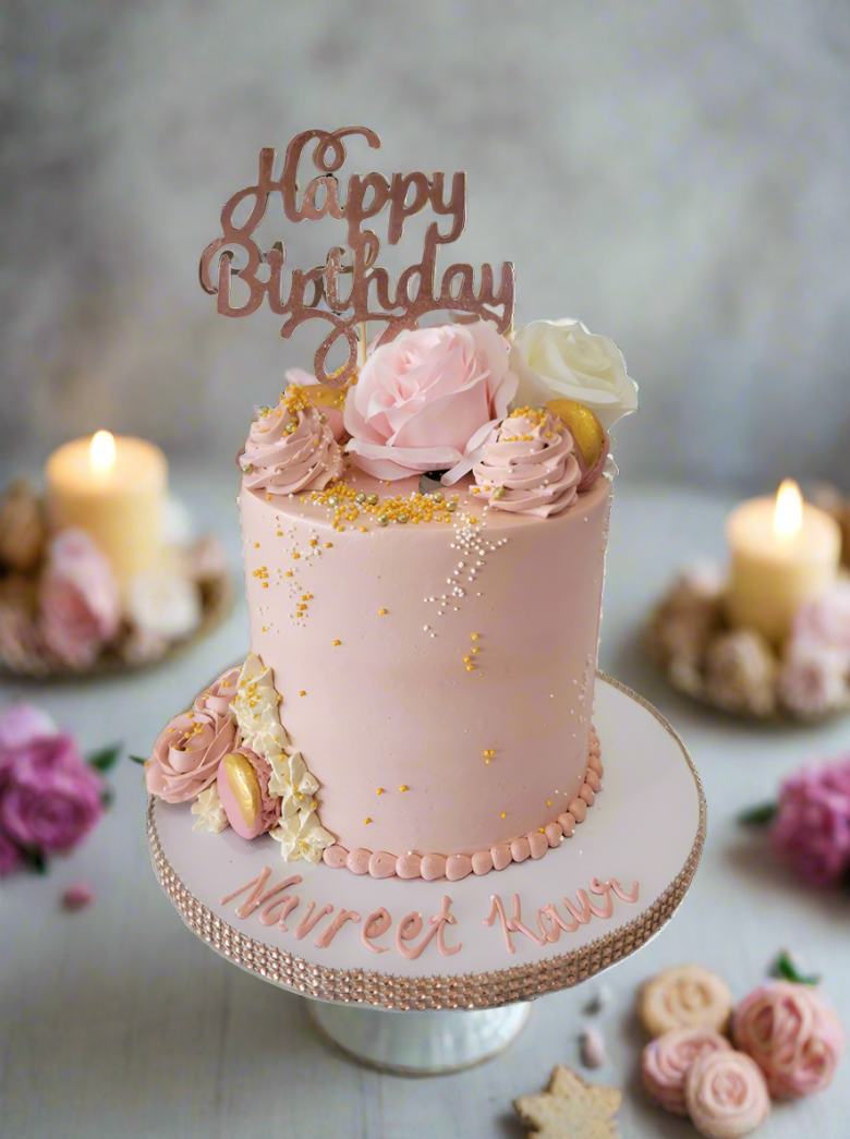 Navreet Rose Gold Birthday Cake