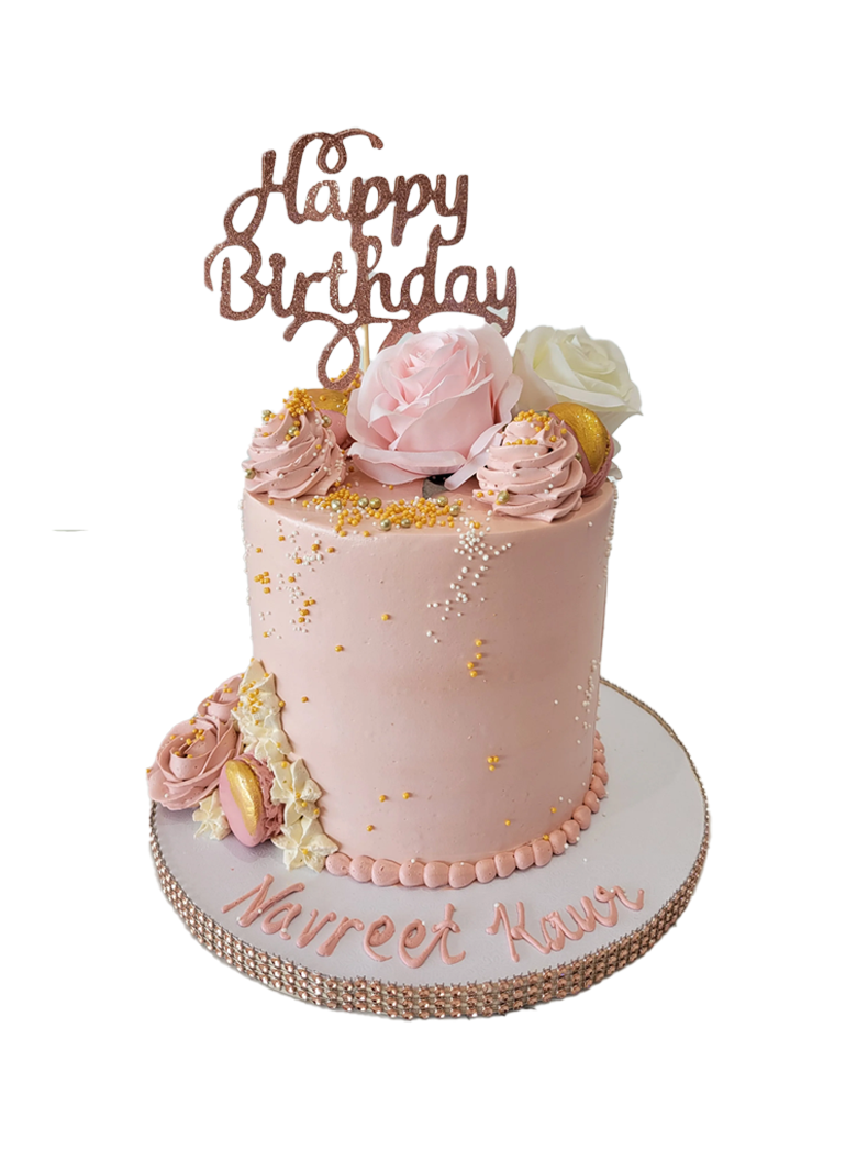 Navreet Rose Gold Birthday Cake