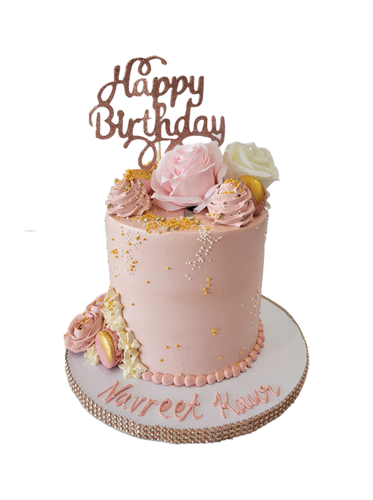 Navreet Rose Gold Birthday Cake