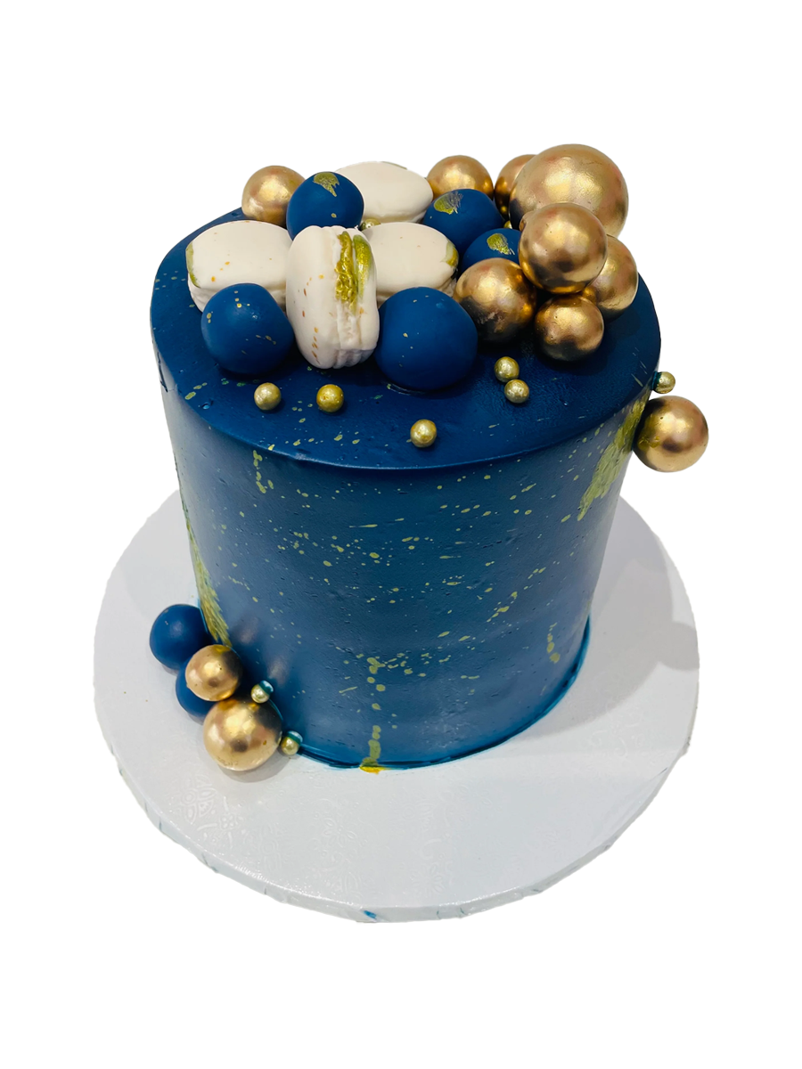 Nick Blue And Gold Birthday Cake