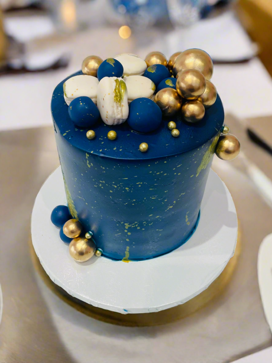 Nick Blue And Gold Birthday Cake