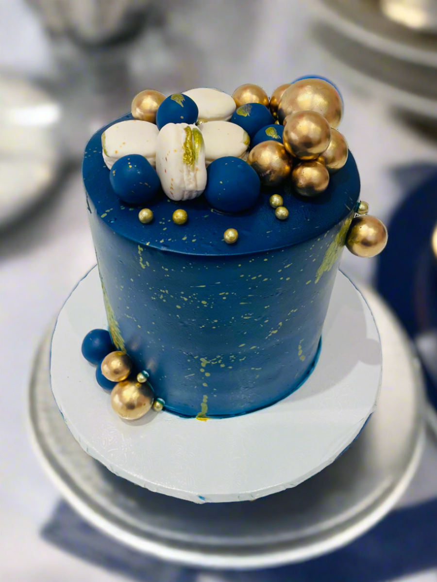Nick Blue And Gold Birthday Cake