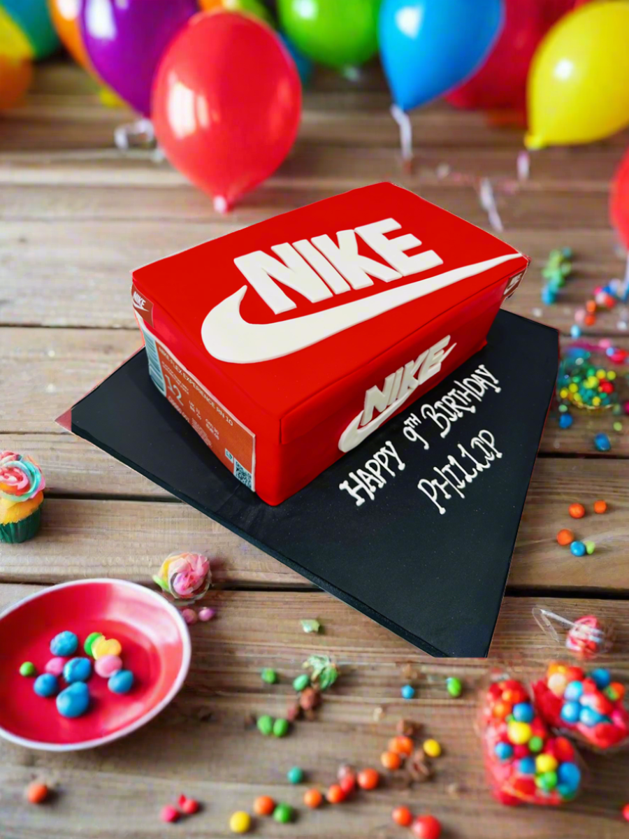 NIKE SHOE BOX MOLDED FONDANT CAKE