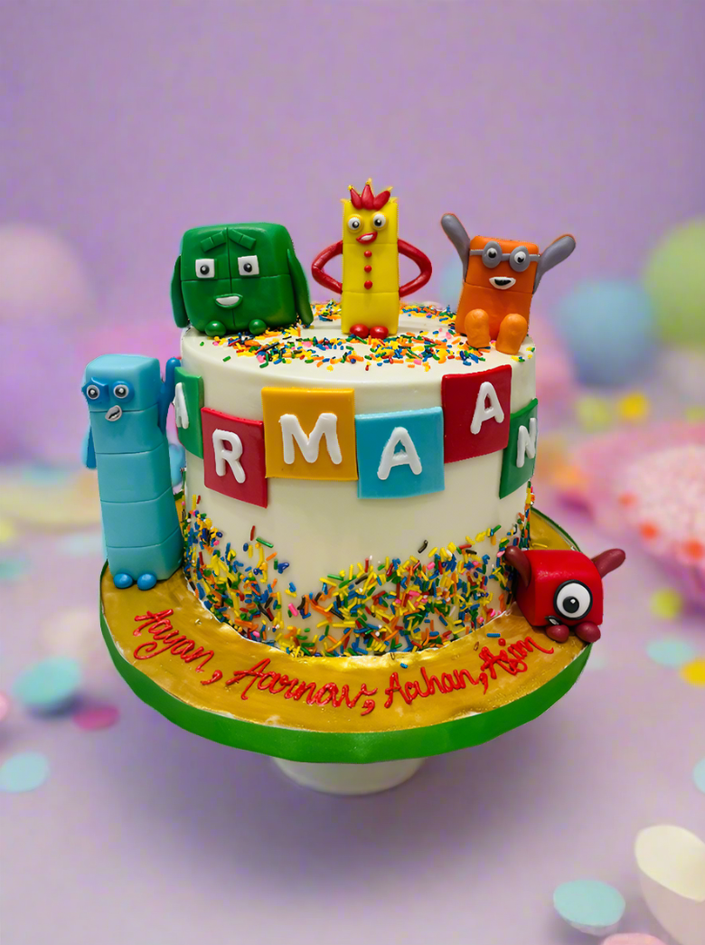Number Blocks Fondant Cake