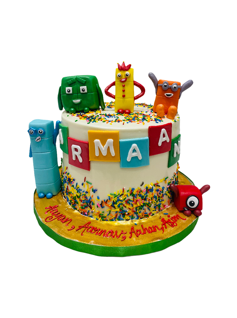 Number Blocks Fondant Cake